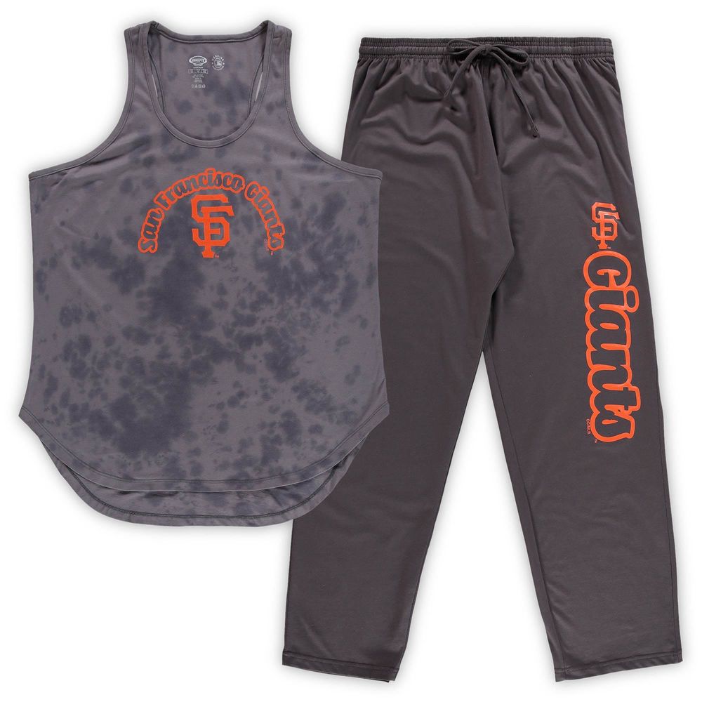 Women's Concepts Sport Charcoal San Francisco Giants Plus Jersey Tank Top & Pants Sleep Set