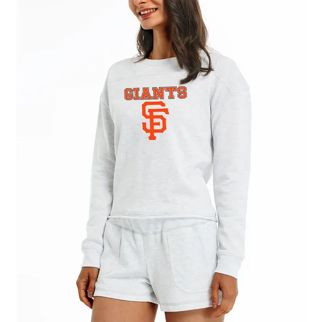 Women's Fanatics Branded Cream San Francisco Giants Leopard Pullover Sweatshirt