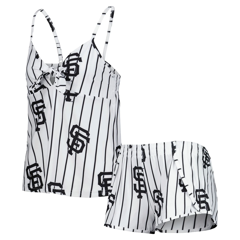 Women's Concepts Sport White San Francisco Giants Reel Allover Print Tank Top & Shorts Sleep Set