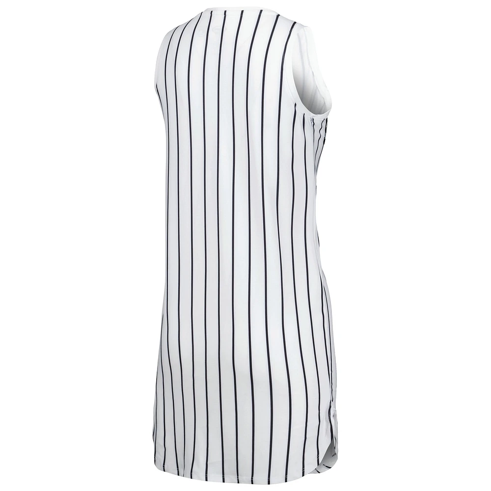 Women's Concepts Sport White San Francisco Giants Reel Pinstripe Knit Sleeveless Nightshirt