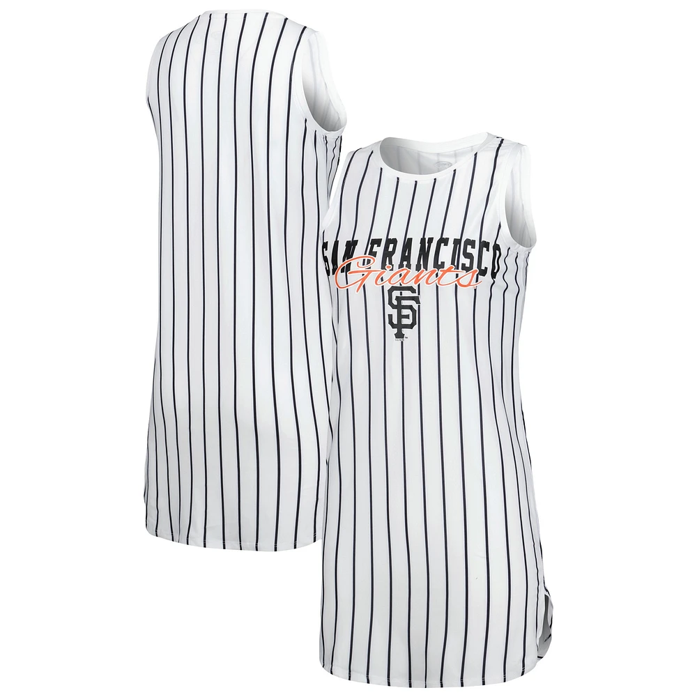 Chemise de nuit sans manches en tricot à fines rayures Concepts Sport pour femme, blanc, San Francisco Giants Reel