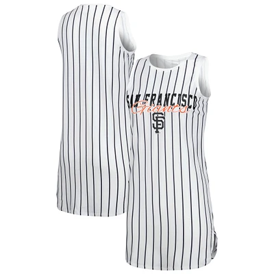 Chemise de nuit sans manches en tricot à fines rayures Concepts Sport pour femme, blanc, San Francisco Giants Reel