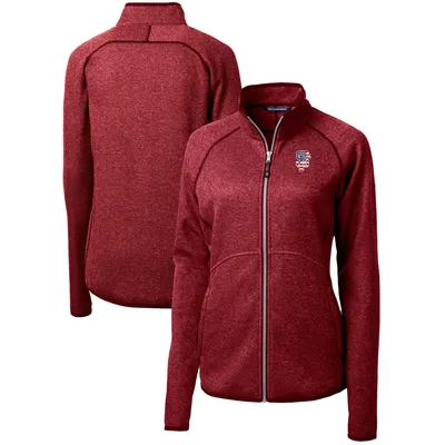 Lids San Francisco 49ers Cutter & Buck Women's Helmet Logo Mainsail Sweater-Knit  Full-Zip Jacket