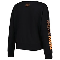 Sweat-shirt à encolure en V Lily des Giants de San Francisco DKNY Sport pour femme, noir