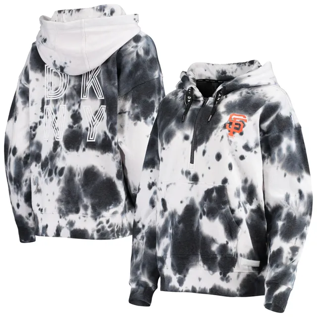 Lids San Francisco Giants DKNY Sport Women's Dakota Tie-Dye Half-Zip Hoodie  - White/Black