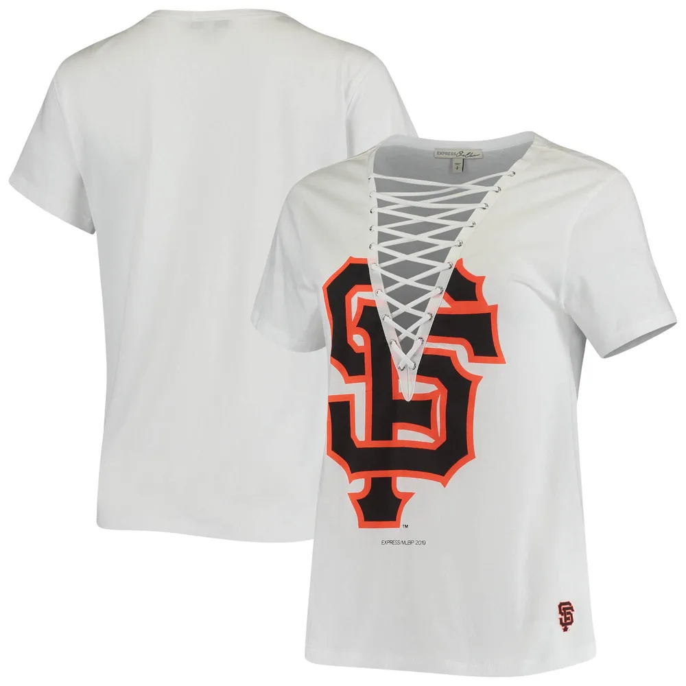 Lids San Francisco Giants Express Women's Lace-Up T-Shirt - White
