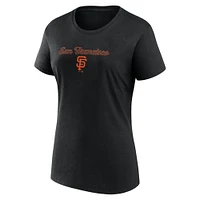 Women's Fanatics Black/Gray San Francisco Giants Script T-Shirt & Shorts Combo Set