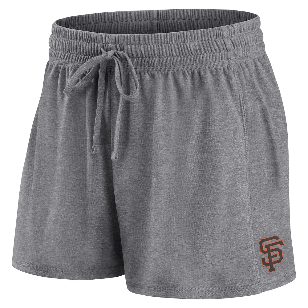 Ensemble combiné t-shirt et short Fanatics pour femmes, noir/gris, San Francisco Giants Script