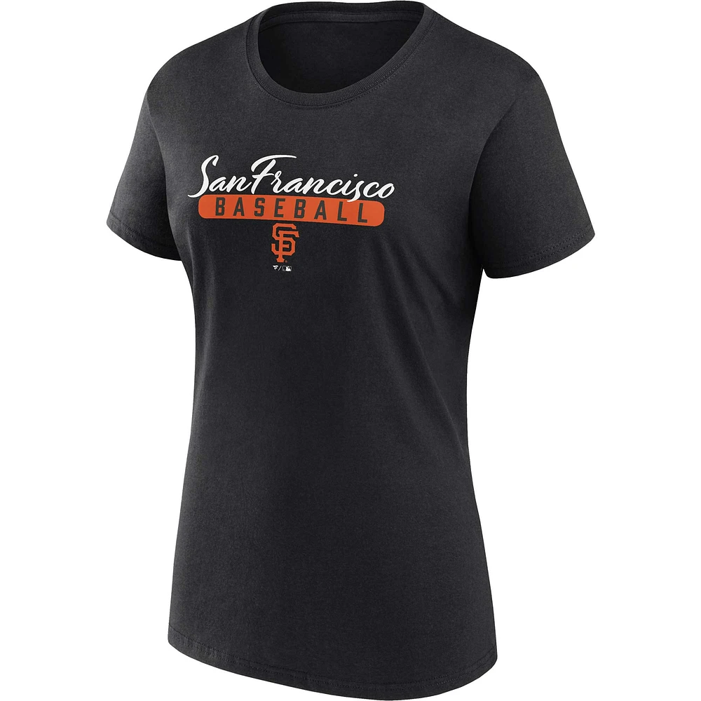 Ensemble combiné de t-shirts fan Fanatics pour femmes, noir/orange, San Francisco Giants