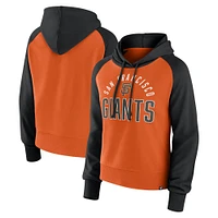 Women's Fanatics Black/Orange San Francisco Giants Pop Fly Pullover Hoodie