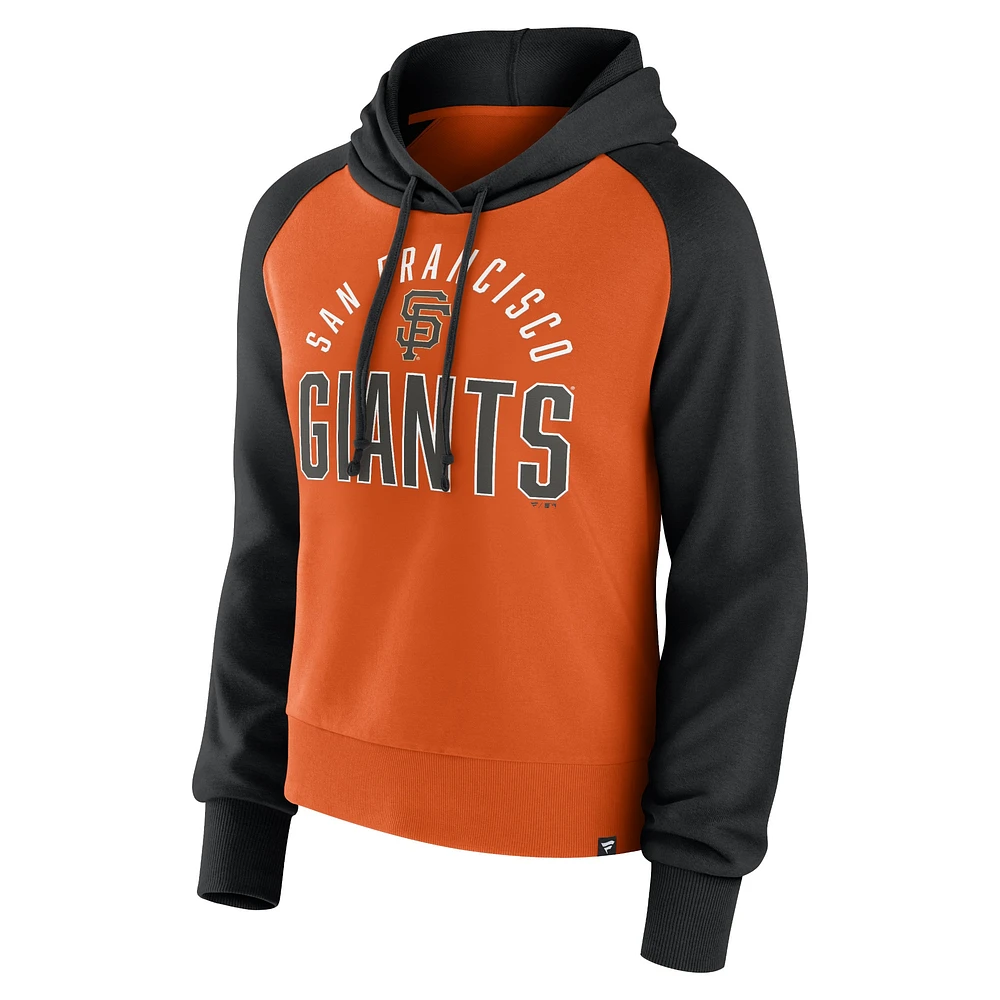 Women's Fanatics Black/Orange San Francisco Giants Pop Fly Pullover Hoodie