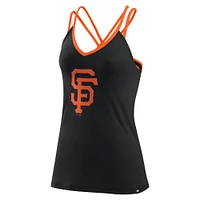 Women's Fanatics Black San Francisco Giants Barrel It Up Cross Back V-Neck Tank Top