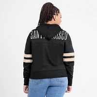 Sweat à capuche noir Fanatics pour femmes, Giants de San Francisco, Bold Move, col cranté, hanche haute