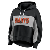 Sweat à capuche noir Fanatics pour femmes, Giants de San Francisco, rempli feuilles statistiques