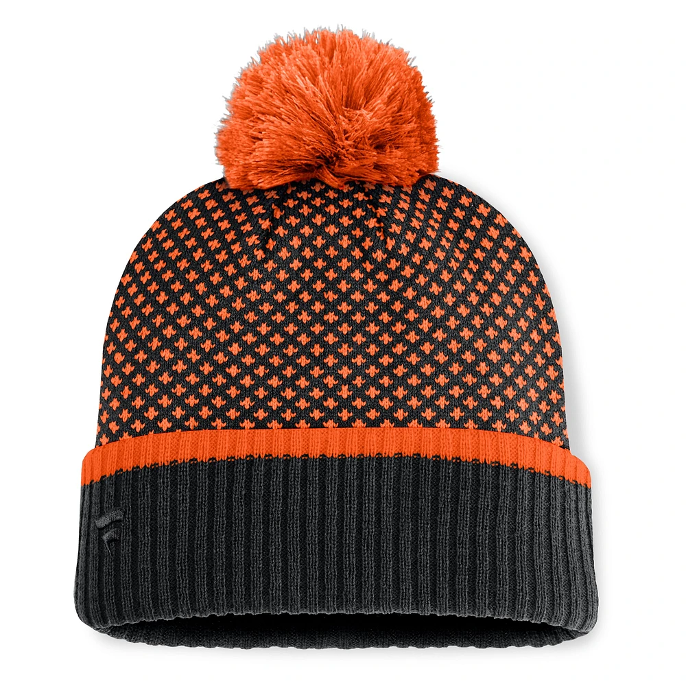 Women's Fanatics Black San Francisco Giants Fundamental Jacquard Cuffed Knit Hat with Pom