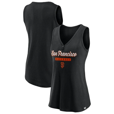 Women's Fanatics Black San Francisco Giants Iconic V-Neck Tank Top