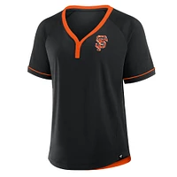 Women's Fanatics Black San Francisco Giants League Diva Star Raglan V-Neck T-Shirt