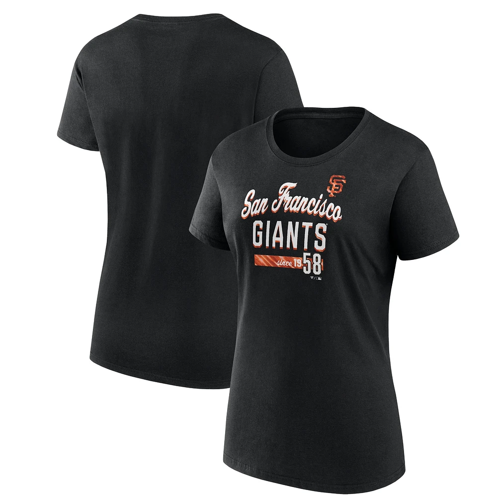 Women's Fanatics Black San Francisco Giants Logo Fitted T-Shirt