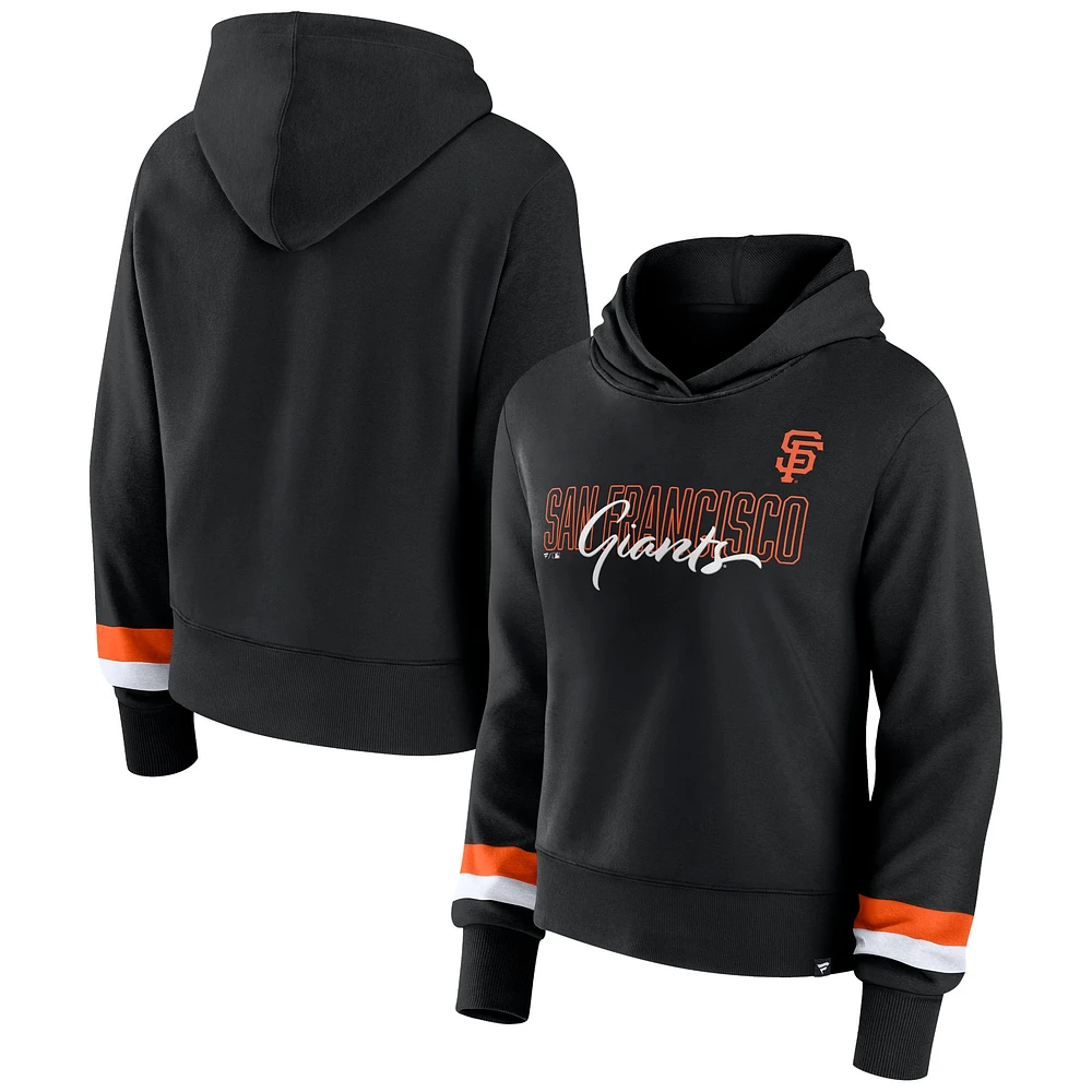 Women's Fanatics  Black San Francisco Giants Over Under Pullover Hoodie