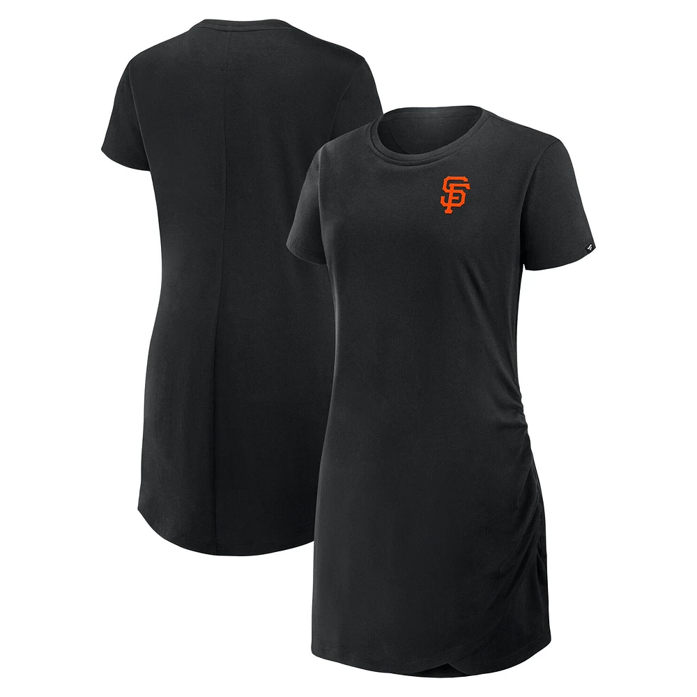 Robe t-shirt drapée froncée noire Fanatics pour femme des Giants de San Francisco