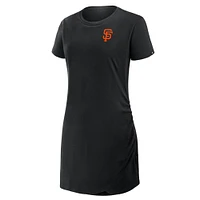 Robe t-shirt drapée froncée noire Fanatics pour femme des Giants de San Francisco