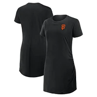 Robe t-shirt drapée froncée noire Fanatics pour femme des Giants de San Francisco