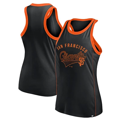 Débardeur noir Fanatics pour femmes des Giants de San Francisco Tailsweep Fashion Racerback strass