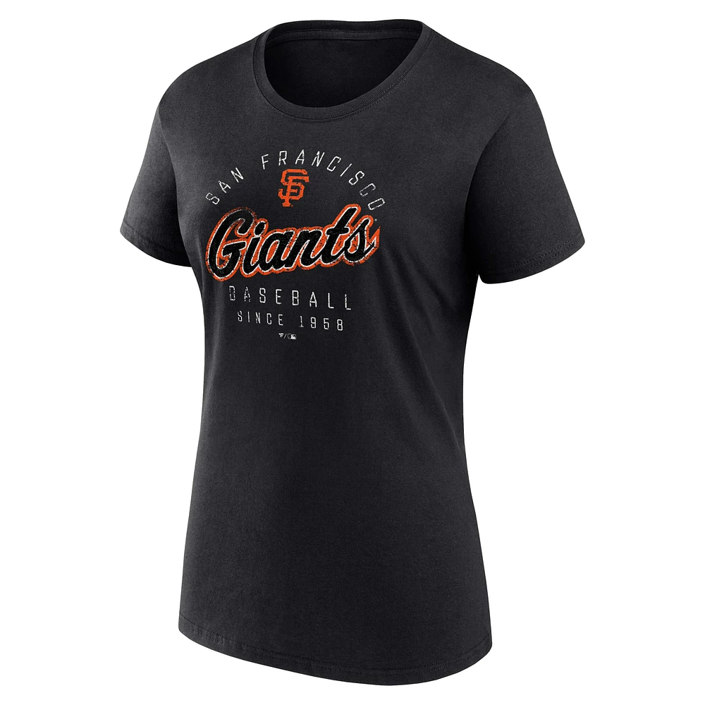 T-shirt d'arrivée de l'équipe Fanatics Black San Francisco Giants pour femmes