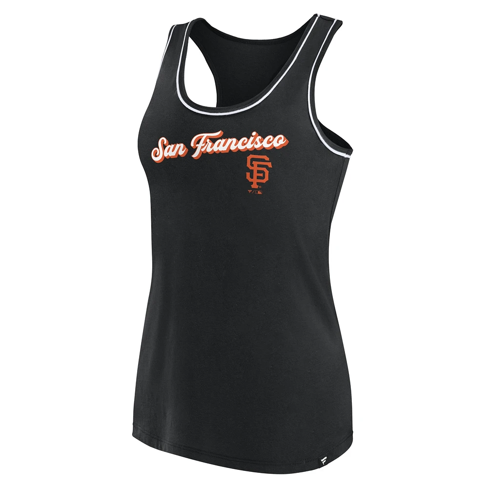 Women's Fanatics Black San Francisco Giants Wordmark Logo Racerback Tank Top