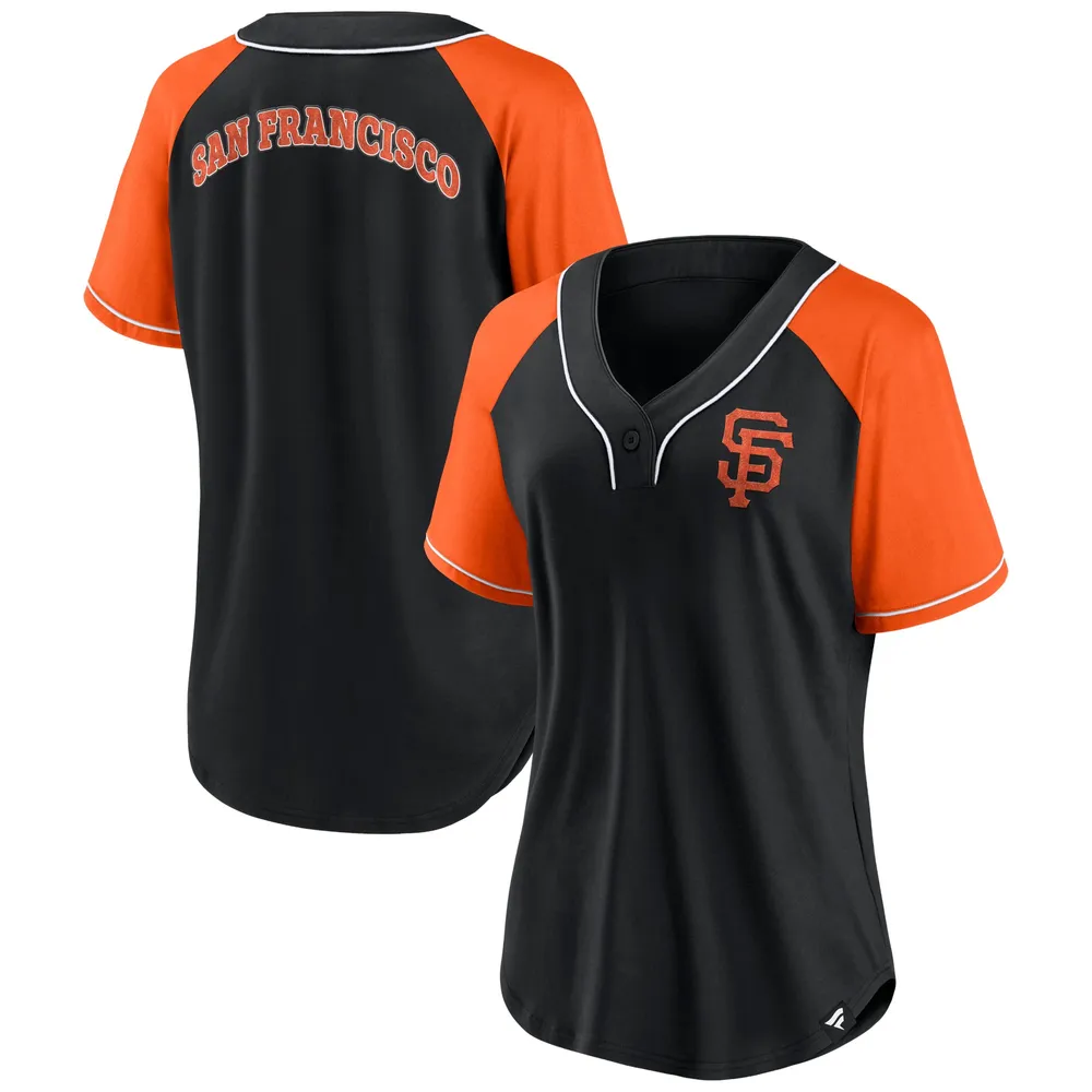 Women's Fanatics Branded Black San Francisco Giants Ultimate Style Raglan V-Neck T-Shirt