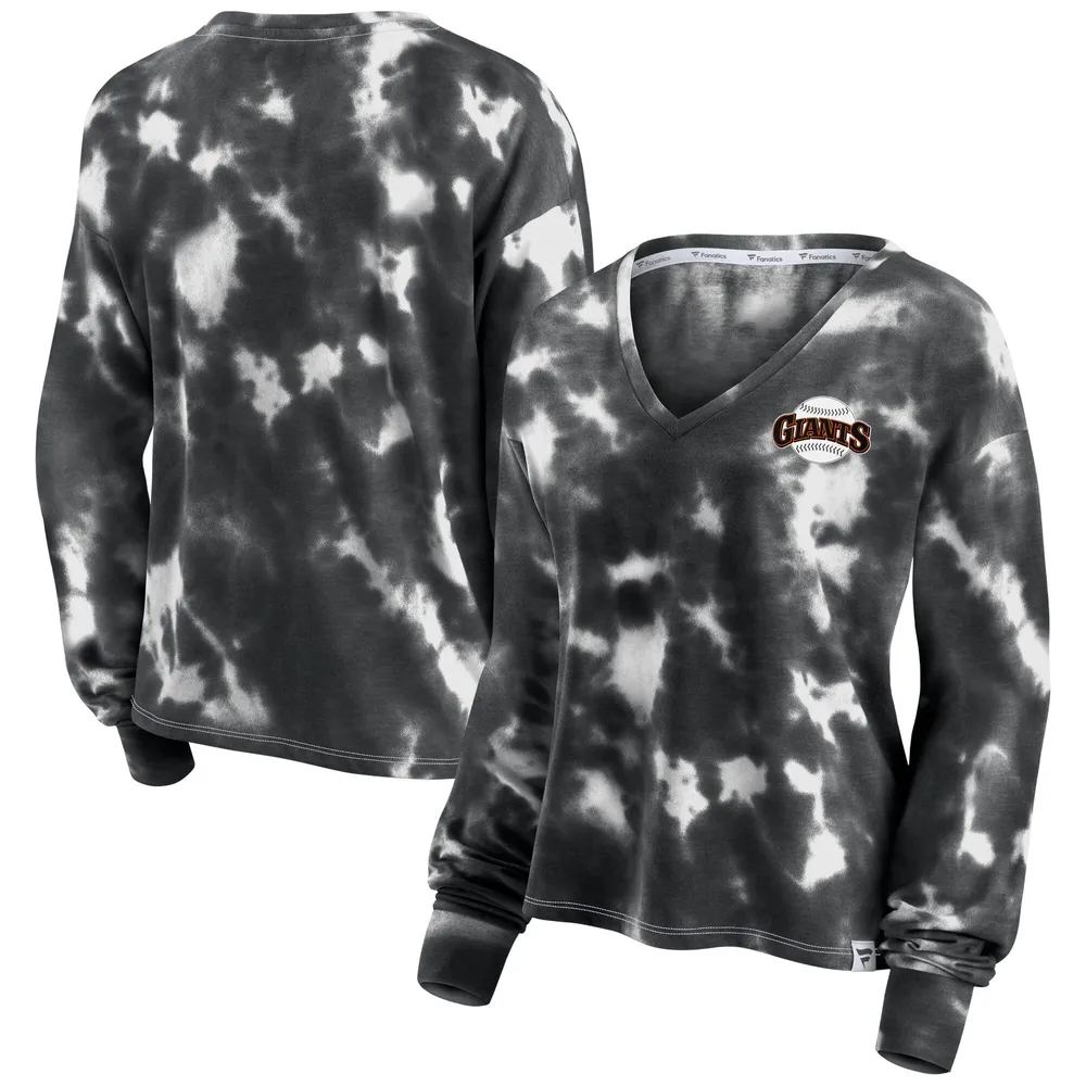 Lids San Francisco Giants Fanatics Branded Women's Tie-Dye V-Neck Pullover  Cropped Tee - White/Black