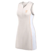 Women's Fanatics Cream San Francisco Giants Studio Boost Athletic Half-Zip Dress