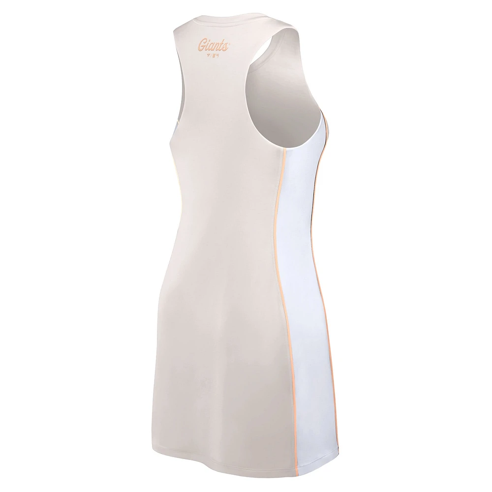 Women's Fanatics Cream San Francisco Giants Studio Boost Athletic Half-Zip Dress