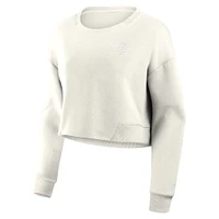 Sweat-shirt court Fanatics crème pour femme des Giants de San Francisco Studio