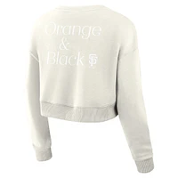Sweat-shirt court Fanatics crème pour femme des Giants de San Francisco Studio