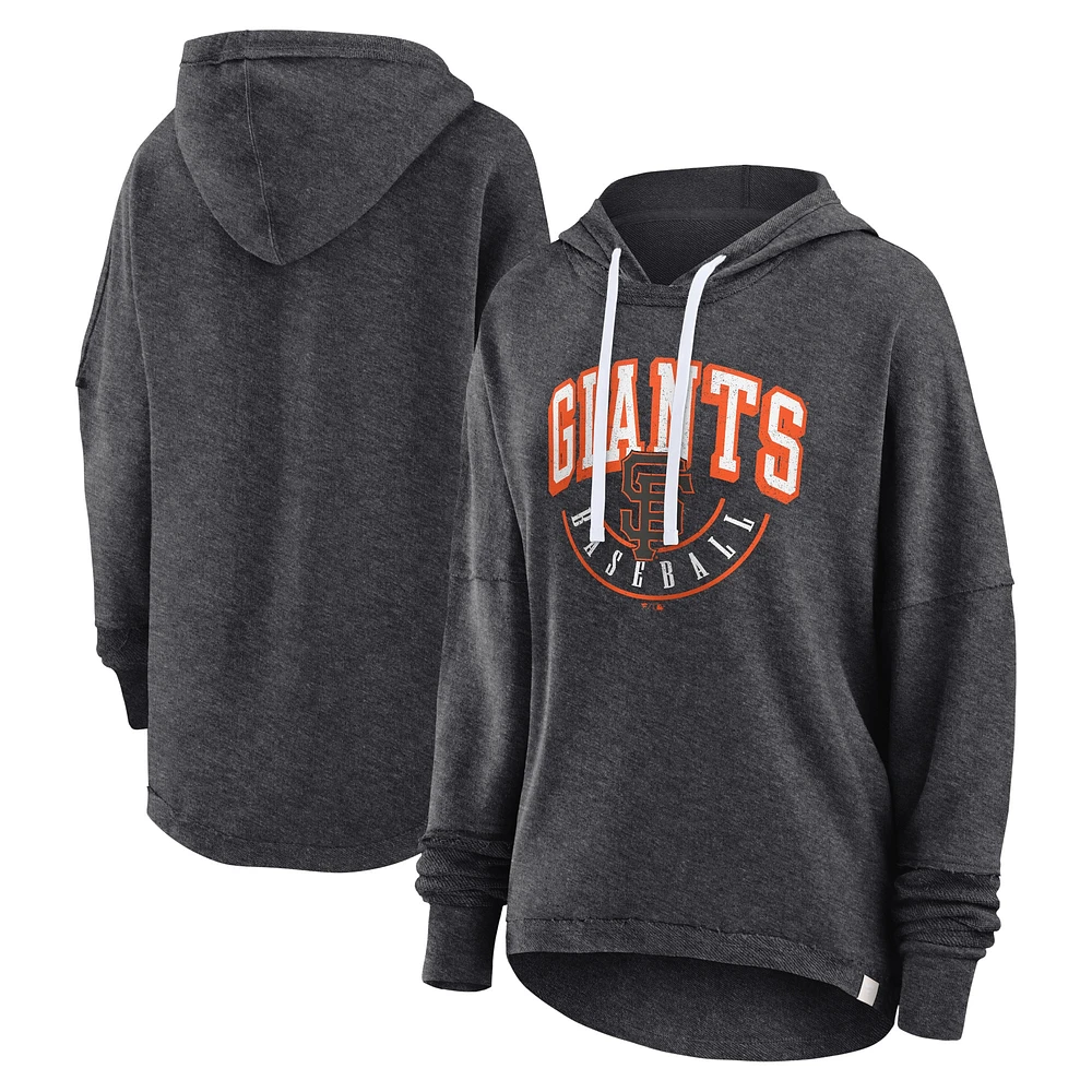 Women's Fanatics Heather Charcoal San Francisco Giants Luxe Pullover Hoodie