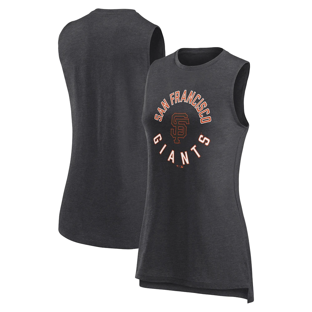 Débardeur Fanatics Heather Charcoal San Francisco Giants pour femmes