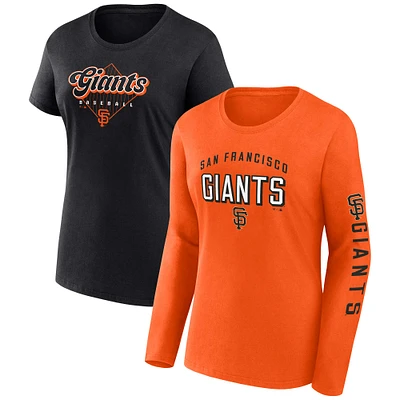 Pack combiné de t-shirts Fanatics orange/noir pour femmes des Giants San Francisco