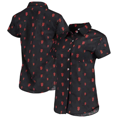 San Francisco Giants FOCO Women's Floral Button Up Shirt - Black