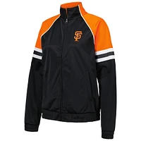 Women's G-III 4Her by Carl Banks Black San Francisco Giants First Place Raglan Full-Zip Track Jacket