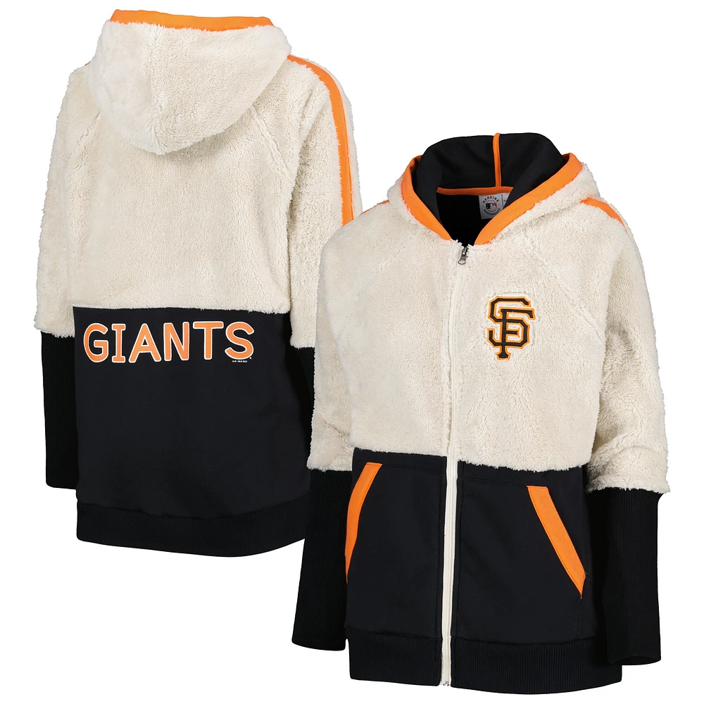 Sweat à capuche Raglan pour femme G-III 4Her by Carl Banks Oatmeal/Charcoal San Francisco Giants Shuffle It