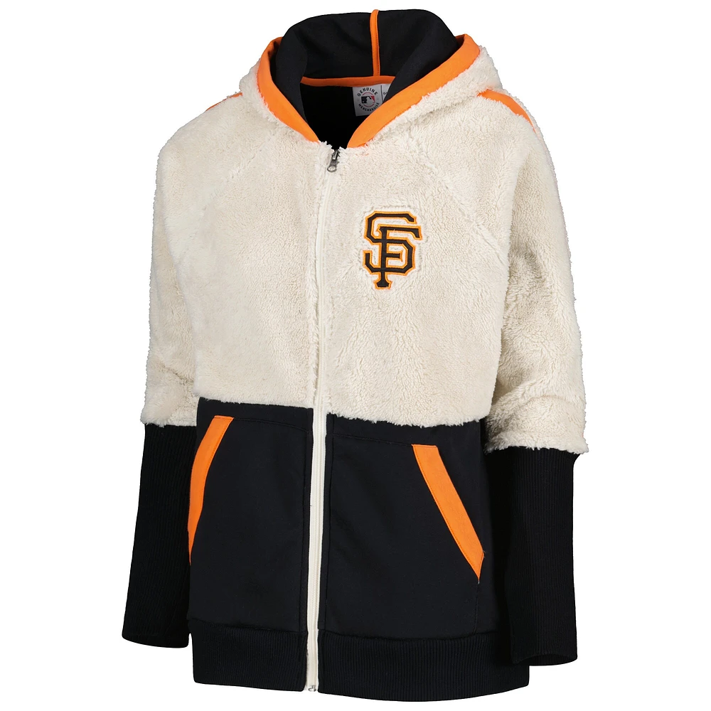 Sweat à capuche Raglan pour femme G-III 4Her by Carl Banks Oatmeal/Charcoal San Francisco Giants Shuffle It