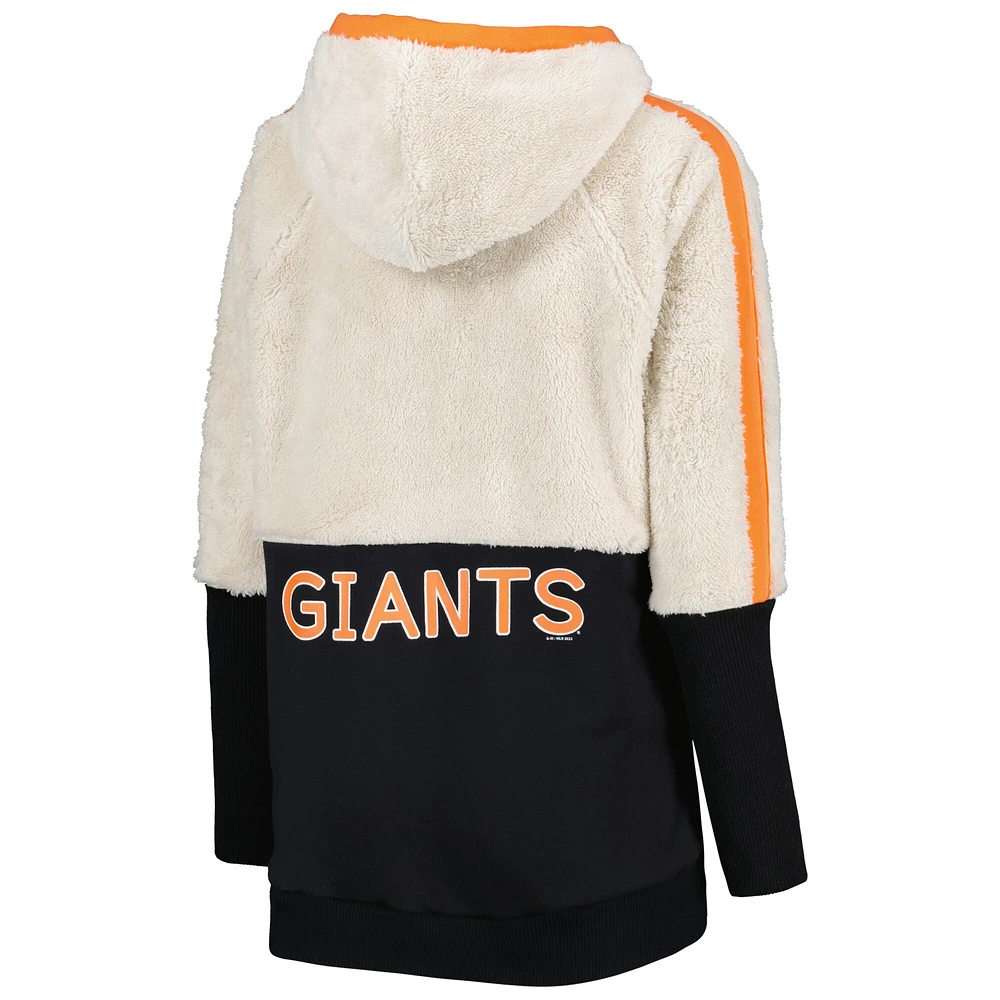 Sweat à capuche Raglan pour femme G-III 4Her by Carl Banks Oatmeal/Charcoal San Francisco Giants Shuffle It