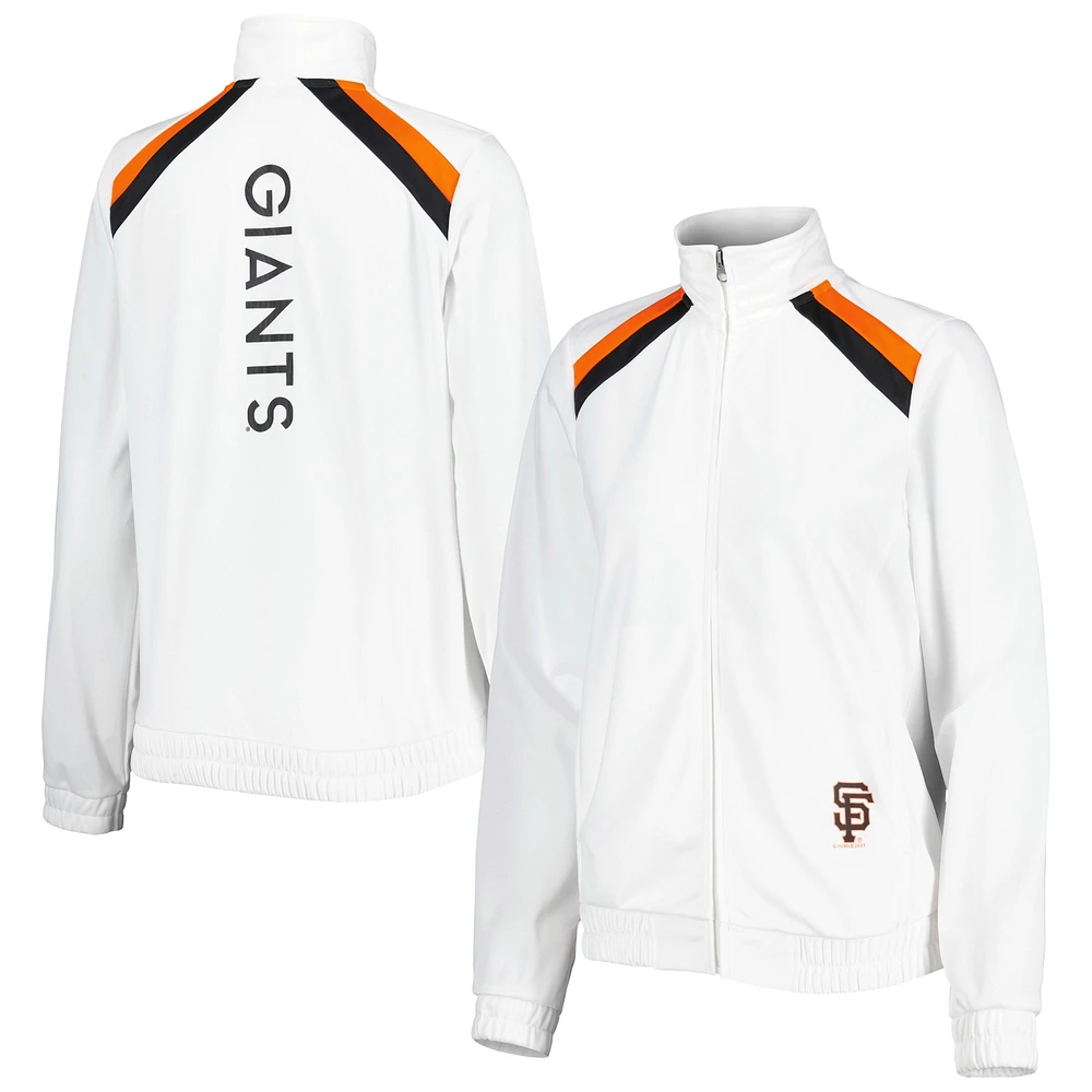 Veste de survêtement pour femme G-III 4Her by Carl Banks White San Francisco Giants Red Flag Full-Zip