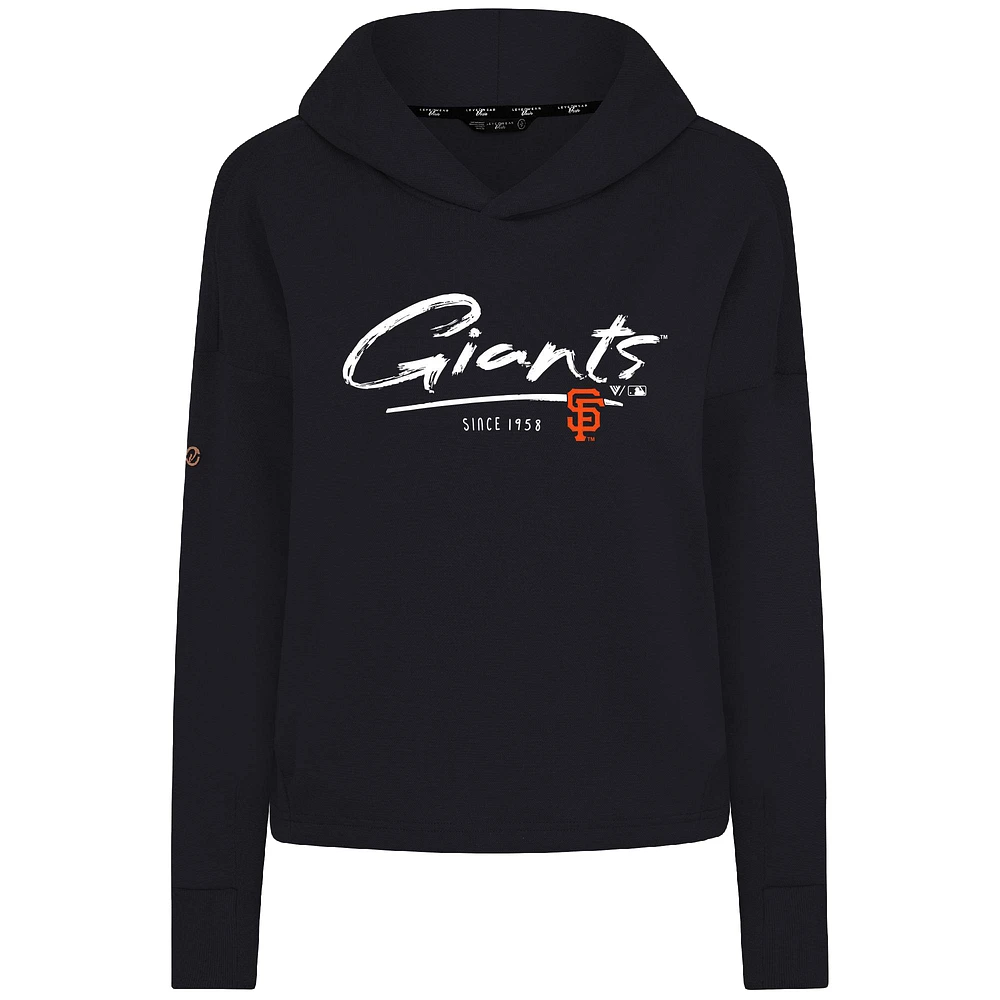 Sweat à capuche court noir Levelwear San Francisco Giants Accolade Sweet Express pour femme