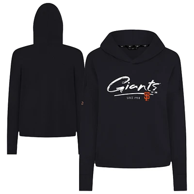 Sweat à capuche court noir Levelwear San Francisco Giants Accolade Sweet Express pour femme