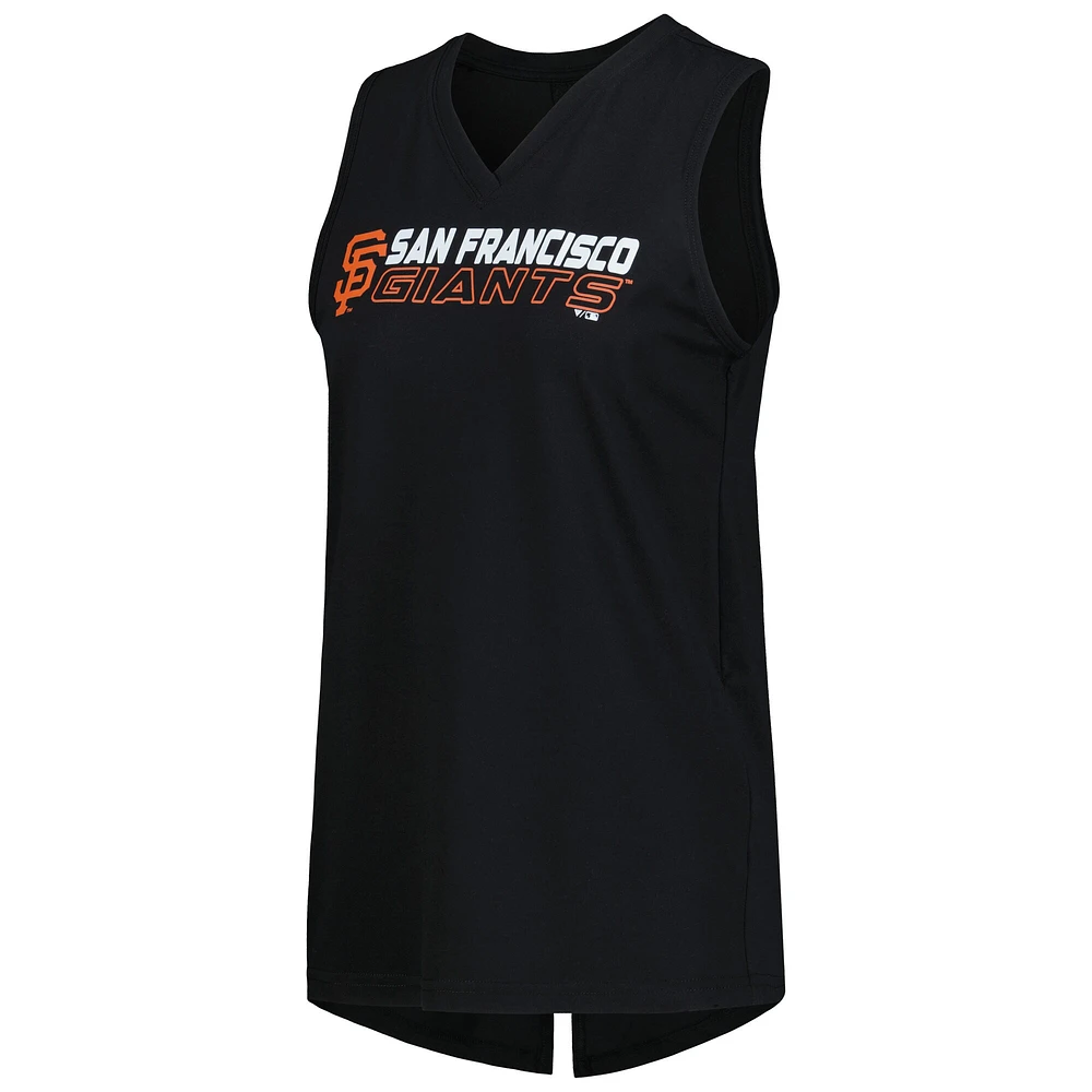 Women's Levelwear  Black San Francisco Giants Paisley Chase V-Neck Tank Top