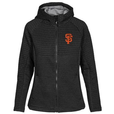 Women's Fanatics Branded Black/Orange San Francisco Giants Authentic Fleece  Quarter-Zip Jacket