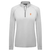 Women's Levelwear White San Francisco Giants Kinetic Insignia 2.0 Raglan Quarter-Zip Top