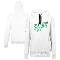 Women's Levelwear  White San Francisco Giants St. Patrick's Day Waterfall Boots Pullover Hoodie